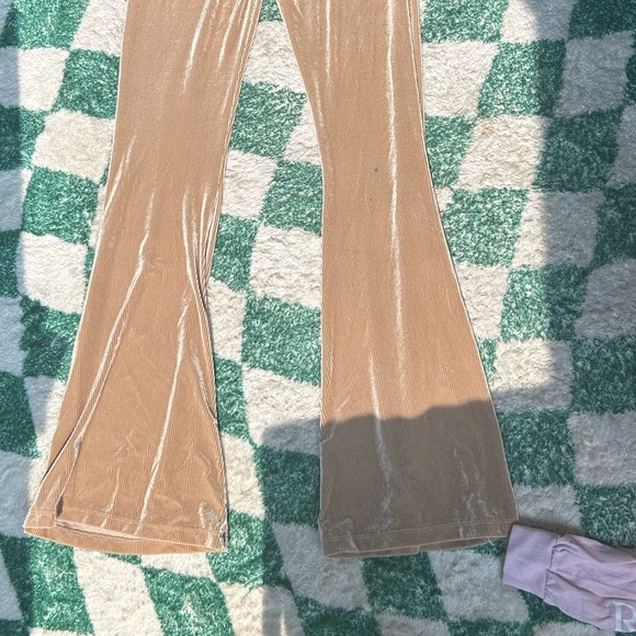 Gold Corduroy Flair Leggings - Picture 2 of 6